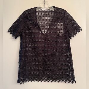 NWTSandro Alys black lace blouse loose fit and sheer size 2 .
